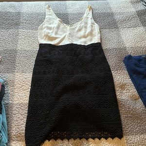 Black and white crochet skirt dress